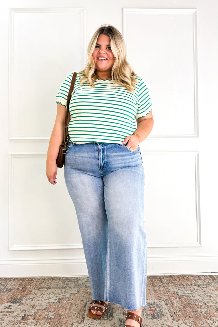 Curvy Scallop Stripe Tee