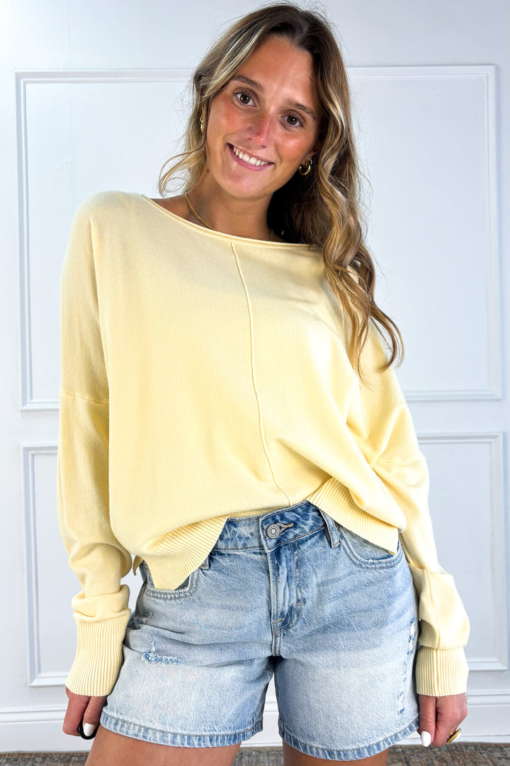 Lightweight Front Seam Pullover Sweater