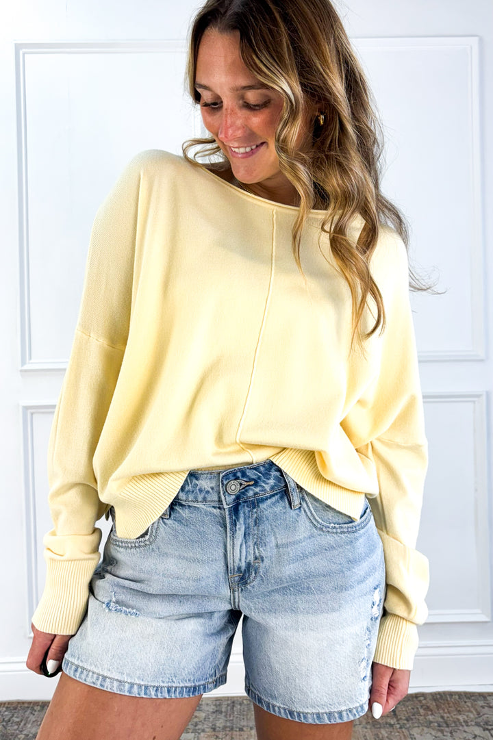 Lightweight Front Seam Pullover Sweater