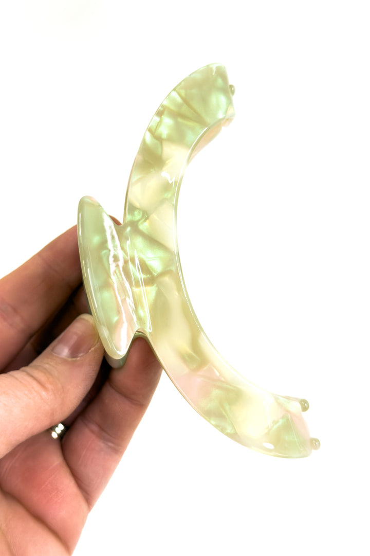 Pearl Glow Crescent Claw Clip