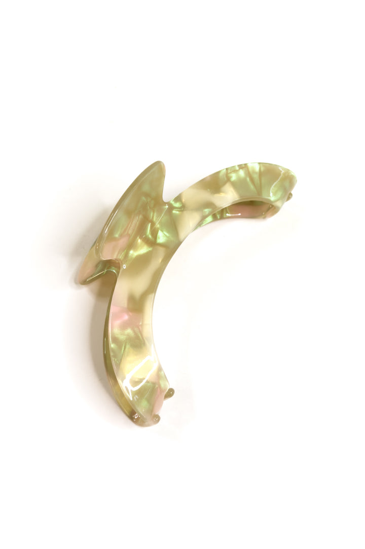 Pearl Glow Crescent Claw Clip