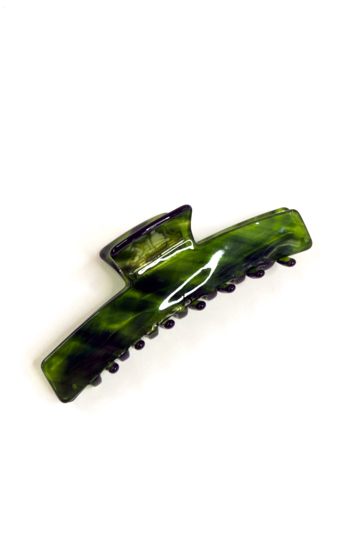 Emerald Check Claw Clip