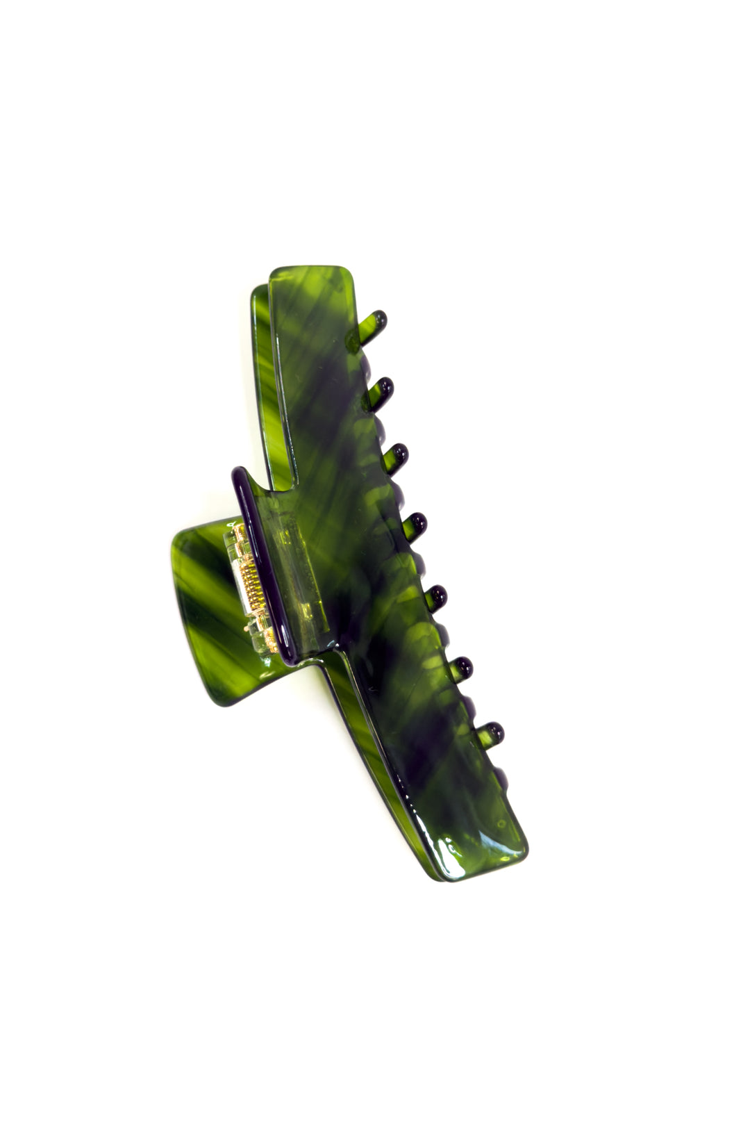 Emerald Check Claw Clip