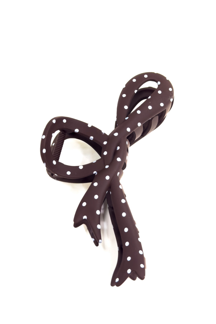 Mocha Bow Claw Clip