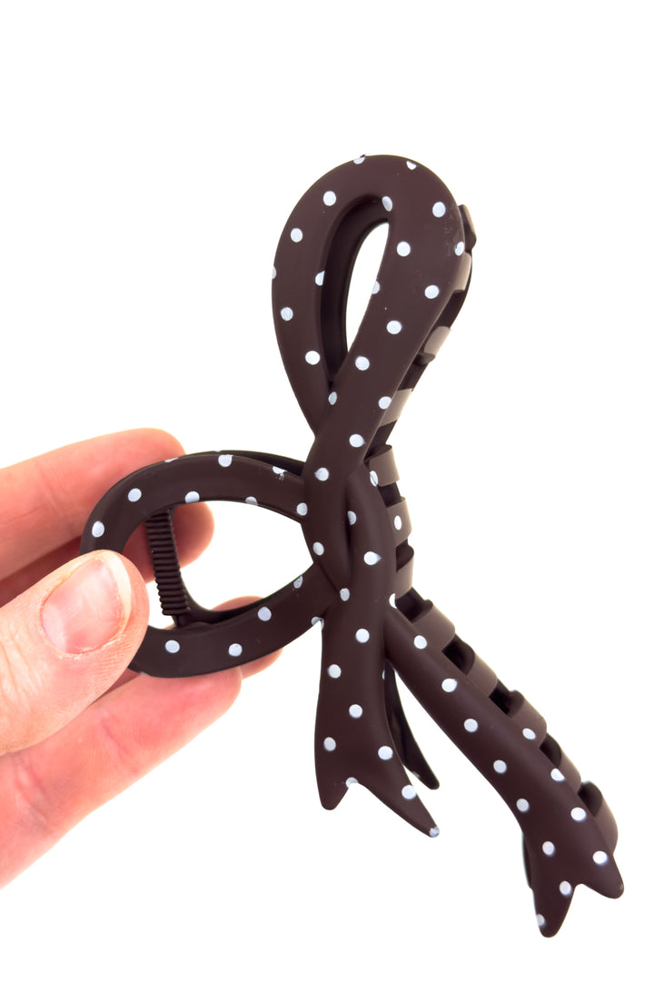 Mocha Bow Claw Clip