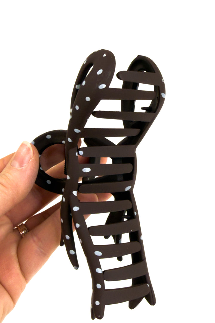 Mocha Bow Claw Clip