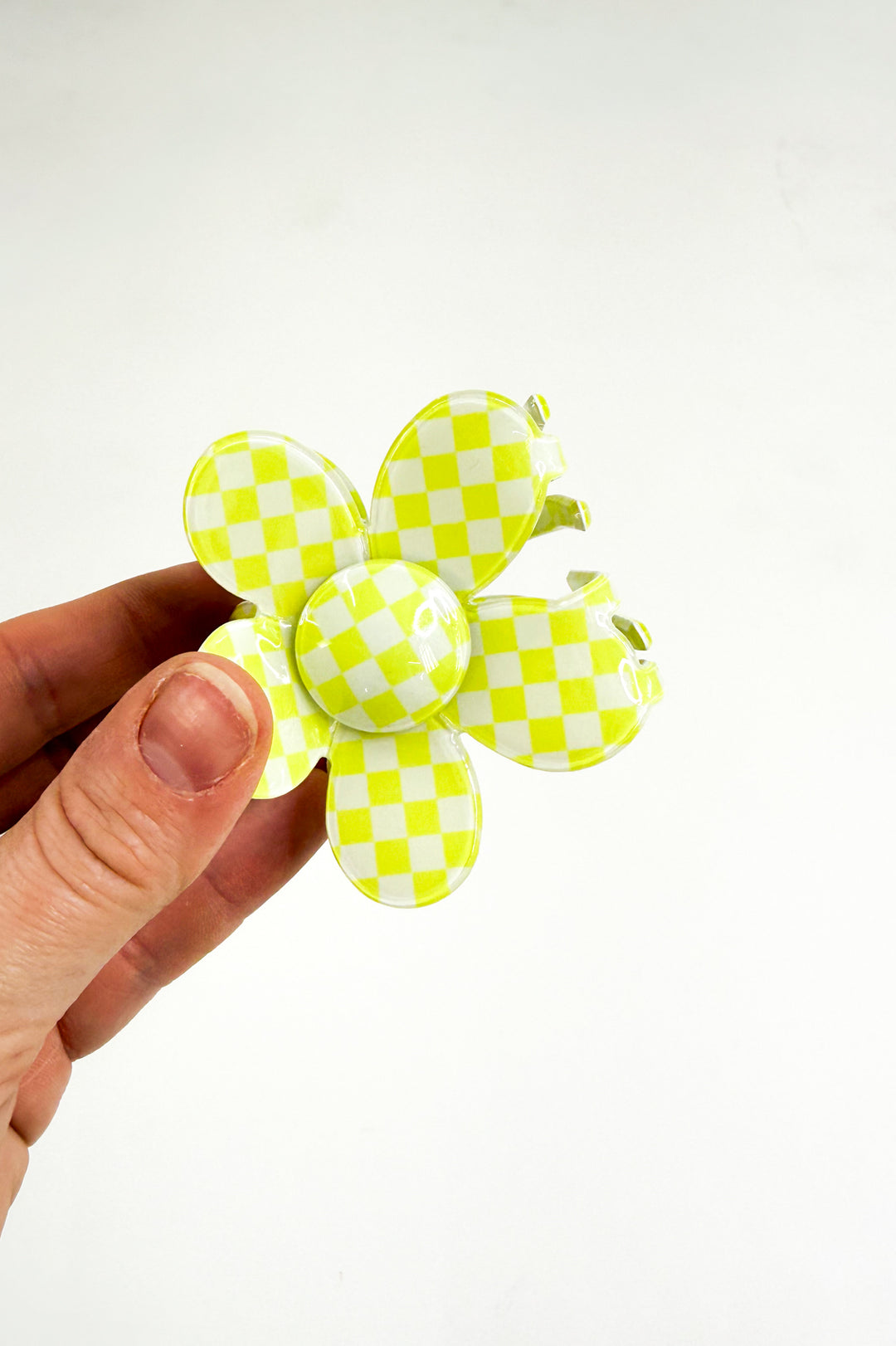 Sunny Check Bloom Claw Clip