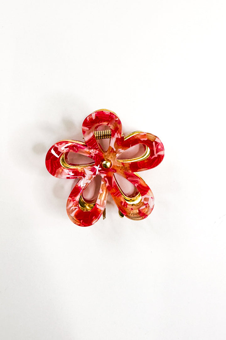 Cherry Swirl Bloom Claw Clip