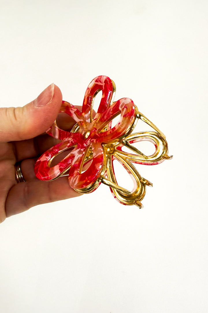 Cherry Swirl Bloom Claw Clip