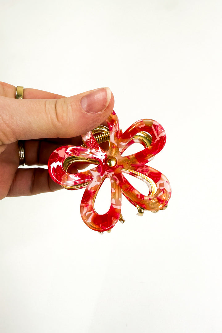 Cherry Swirl Bloom Claw Clip