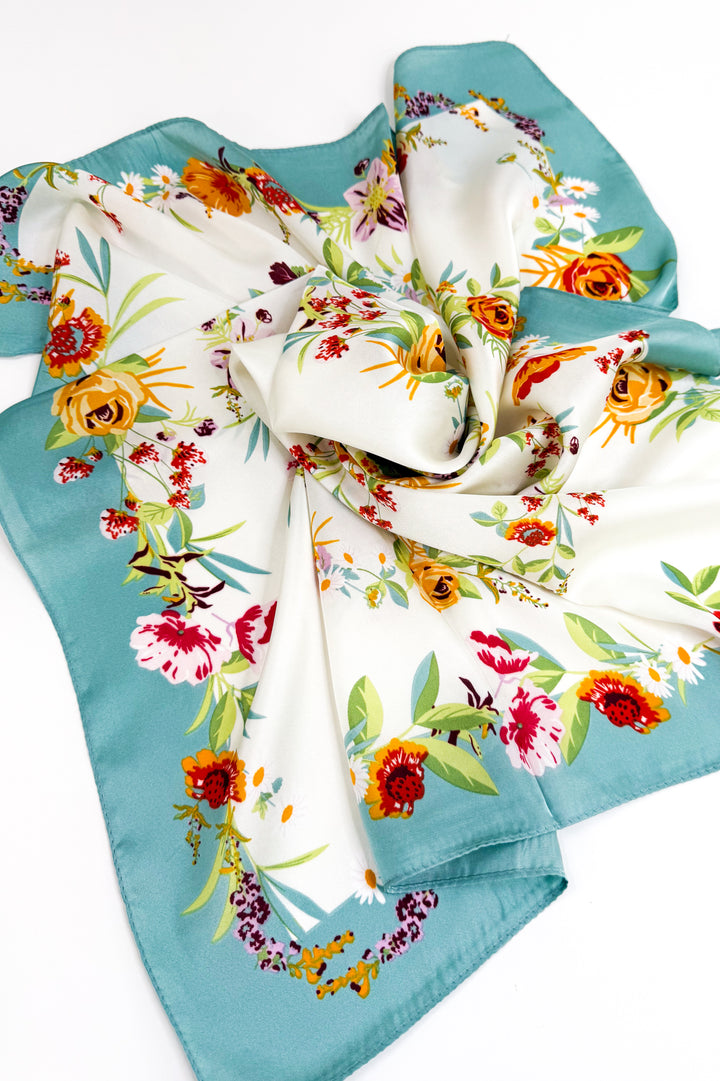 Bluebell Garden Satin Scarf