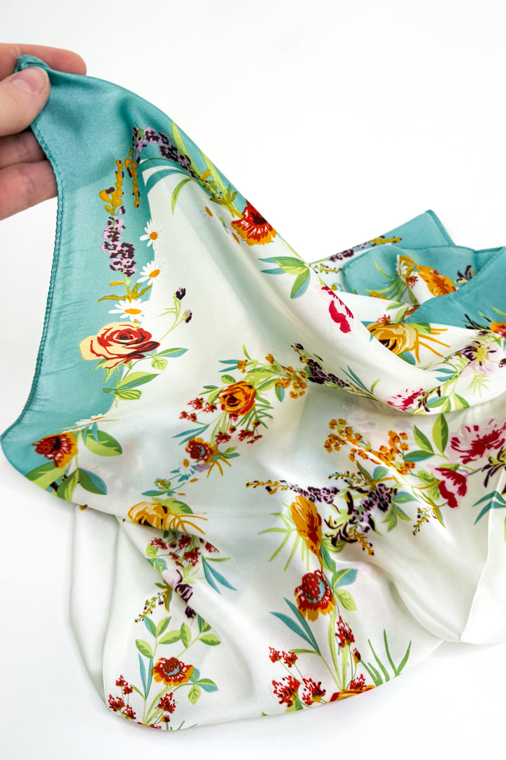 Bluebell Garden Satin Scarf