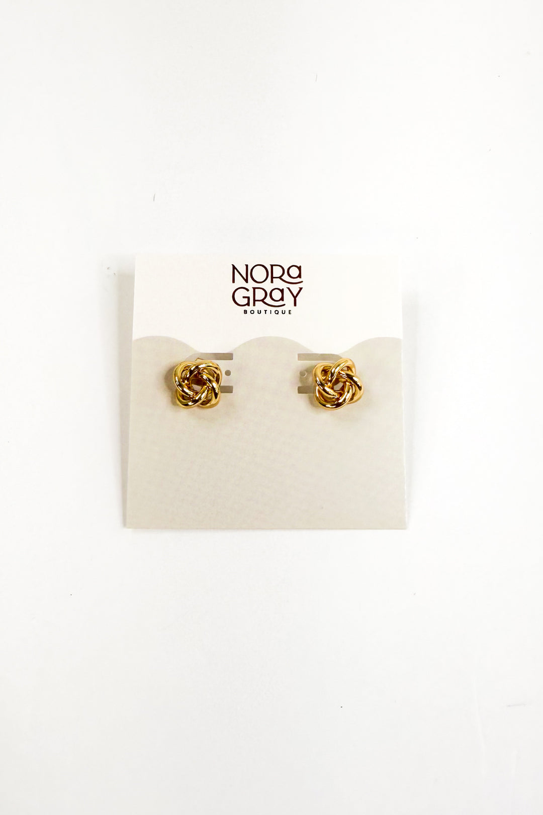 Golden Knot Stud Earrings