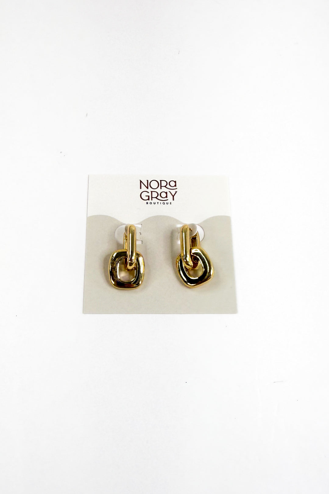 Columbus Gold Dipped Link Hoop Earrings