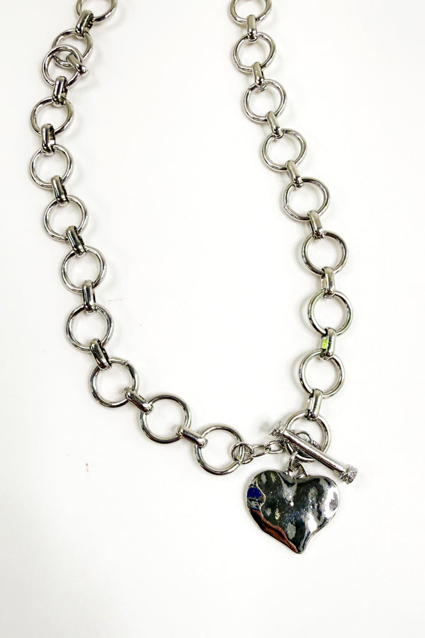 Bold Heart Chain Necklace