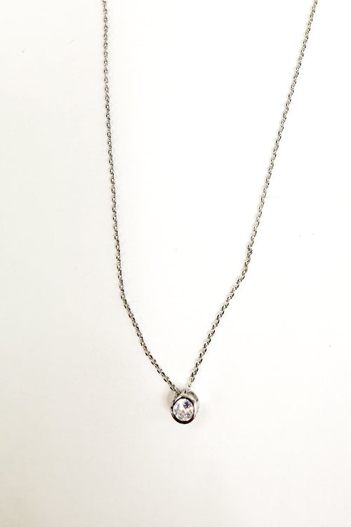 Everyday Spark Solitaire Necklace- Silver