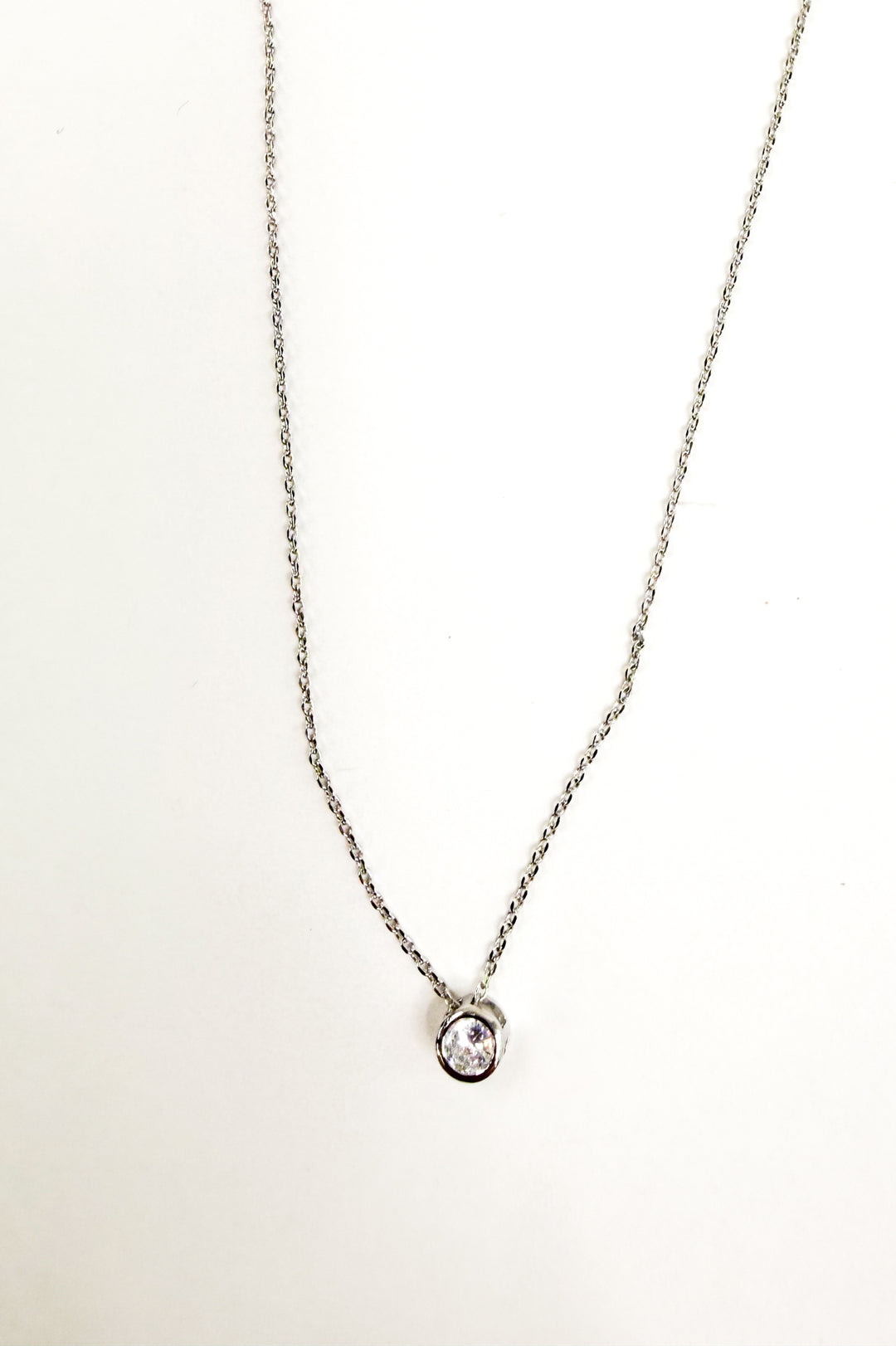 Everyday Spark Solitaire Necklace- Silver