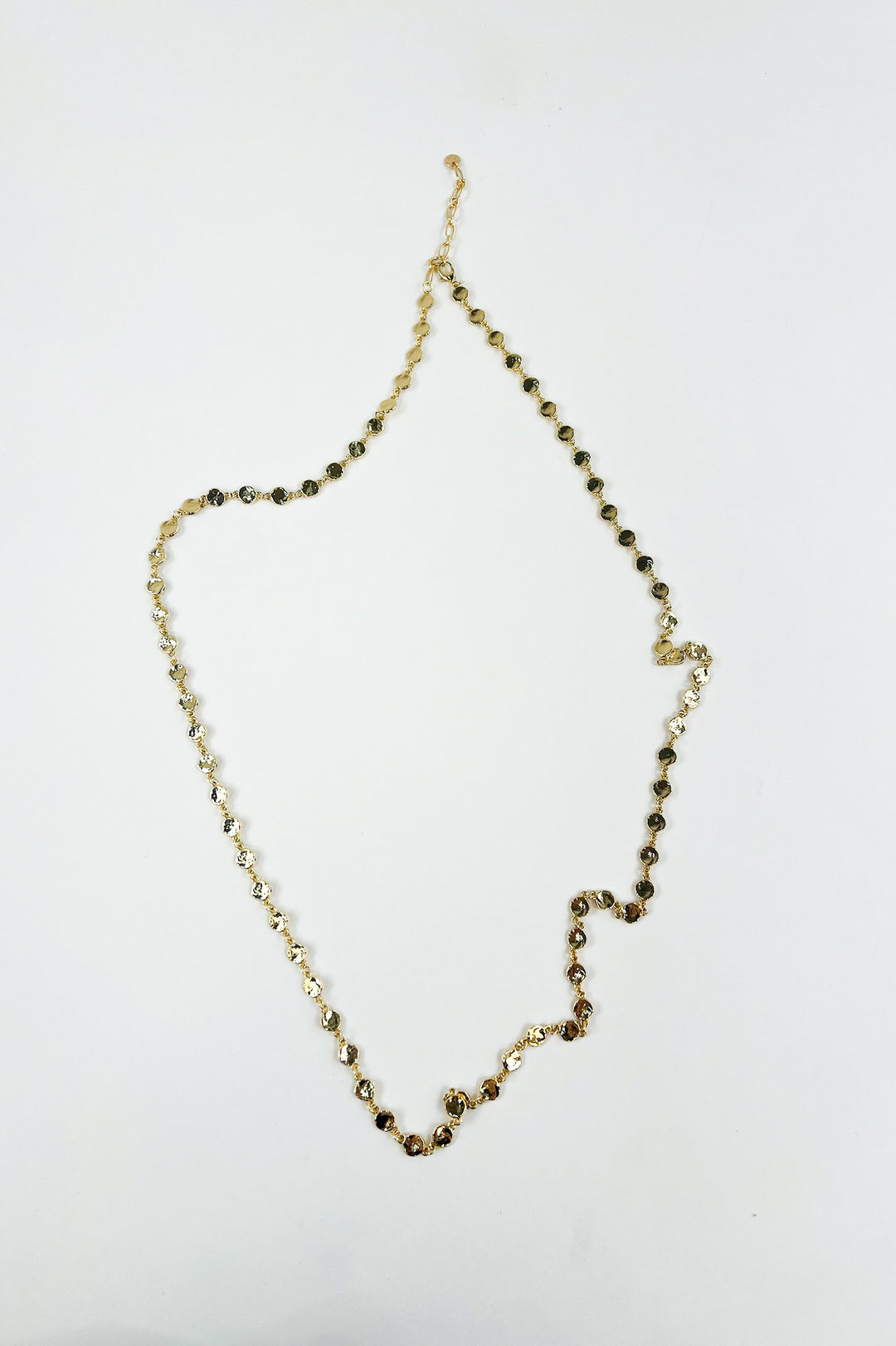 Gold Two Tone Circle Link Chain Necklace