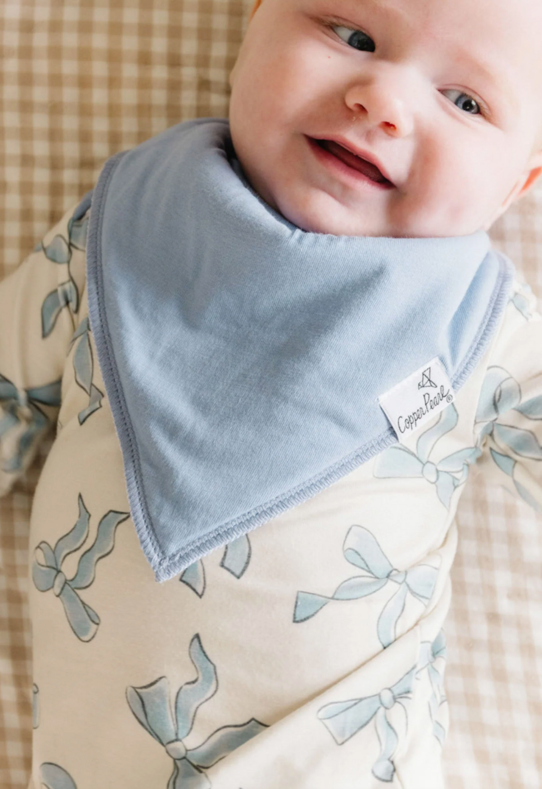Gemma in Tan Bandana Bib Set (4-Pack) | Copper Pearl
