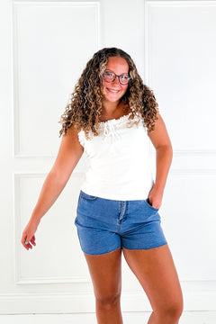 Star Studded Stretch Denim Short