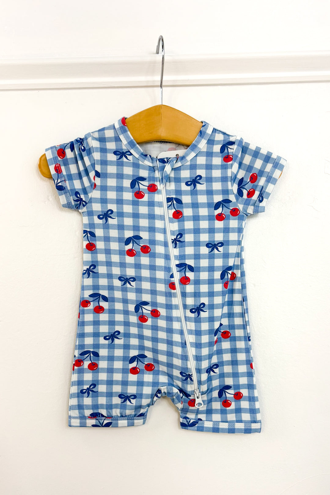 Cherry Picnic Zip Romper