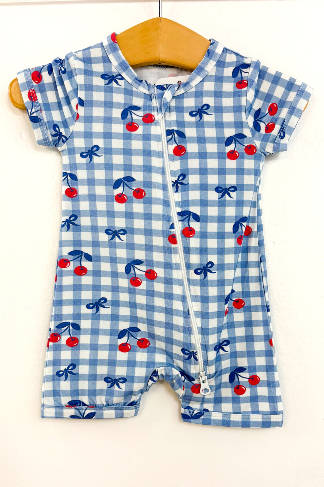 Cherry Picnic Zip Romper