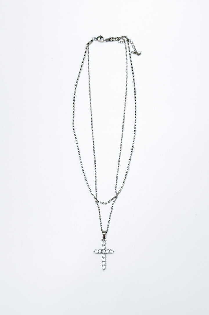 Heavenly Shine Layered Cross Necklace