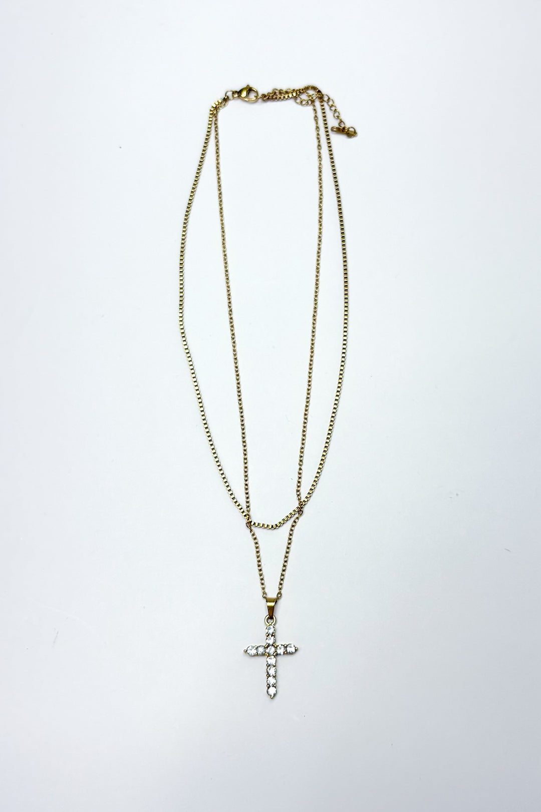 Heavenly Shine Layered Cross Necklace