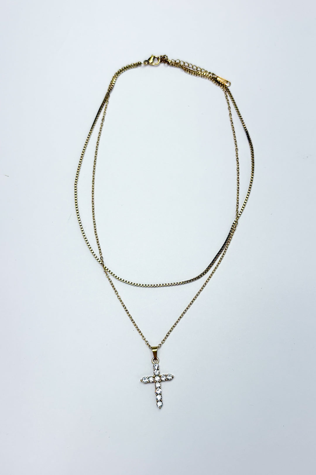 Heavenly Shine Layered Cross Necklace