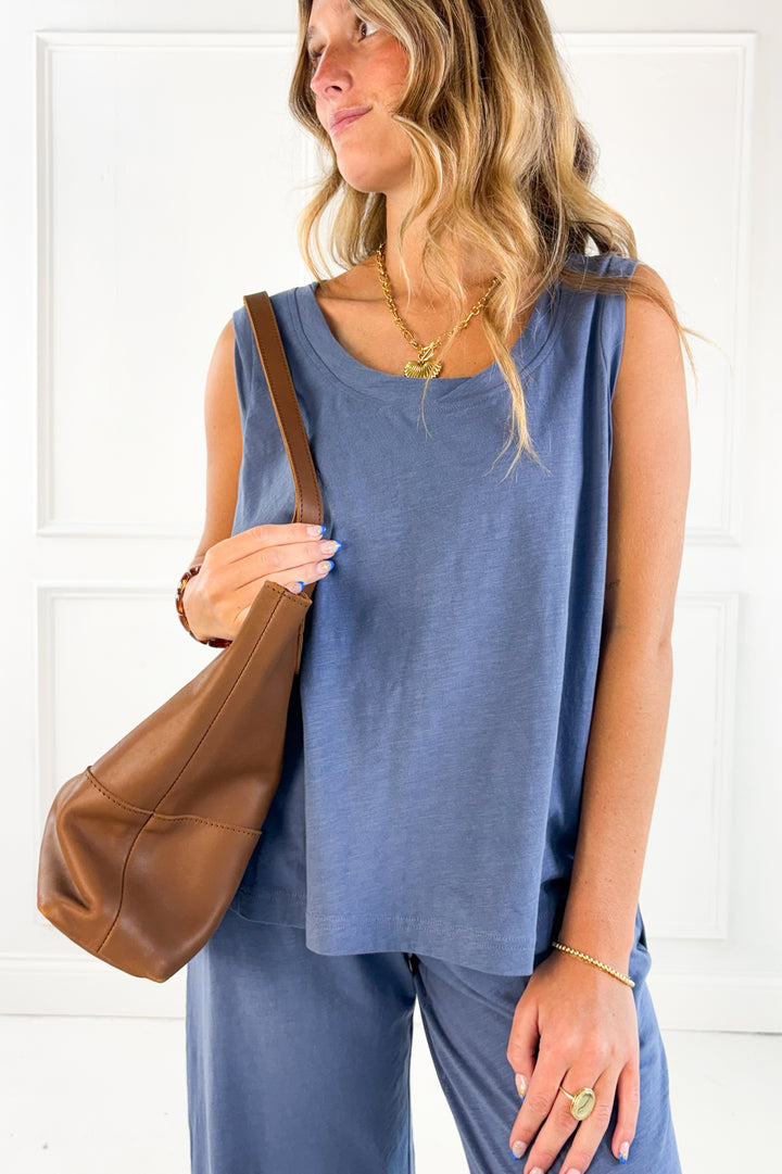 Cotton Slub Laid Back Chic Set - Top