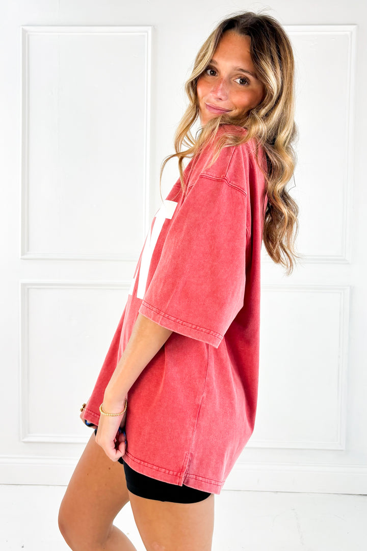 Indiana V Neck Vintage Washed Tee