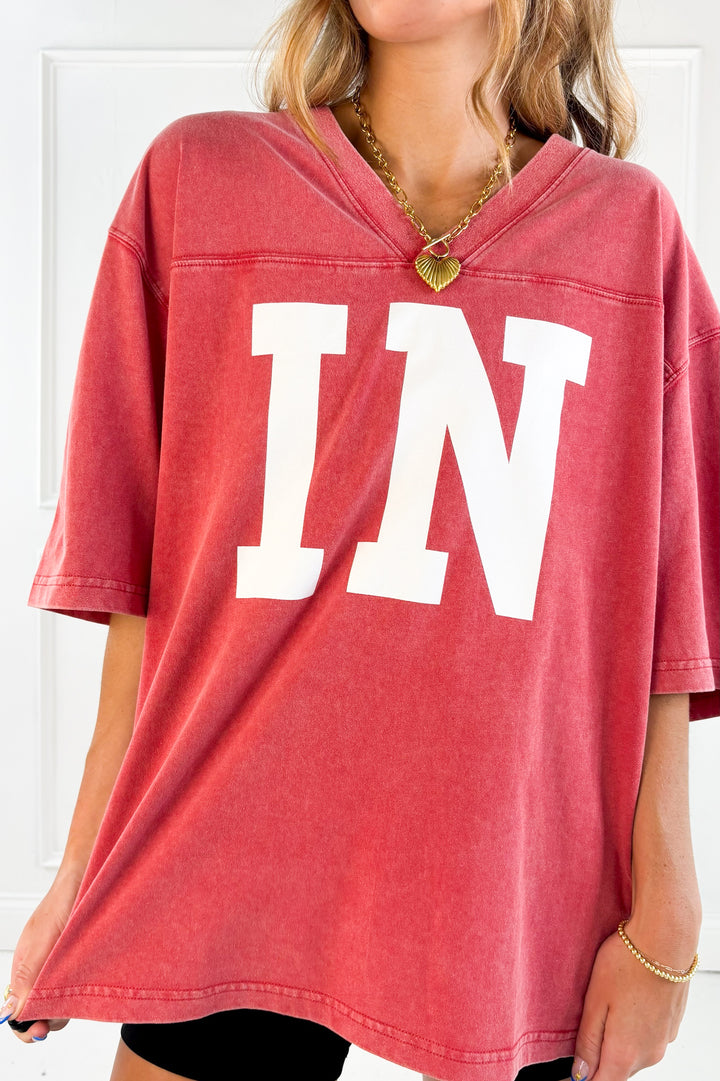 Indiana V Neck Vintage Washed Tee