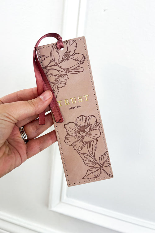 Trust Faux Leather Bookmark