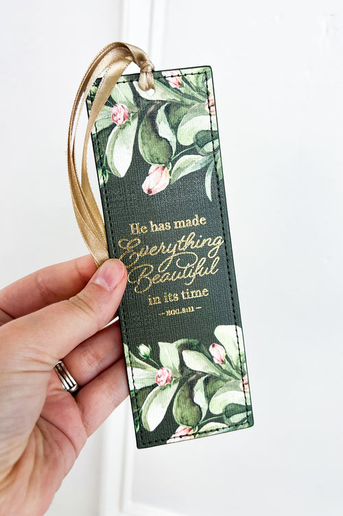 Everything Beautiful Faux Leather Bookmark