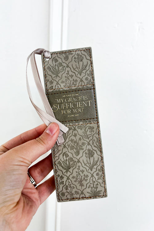 My Grace Is Sufficient Faux Leather Bookmark