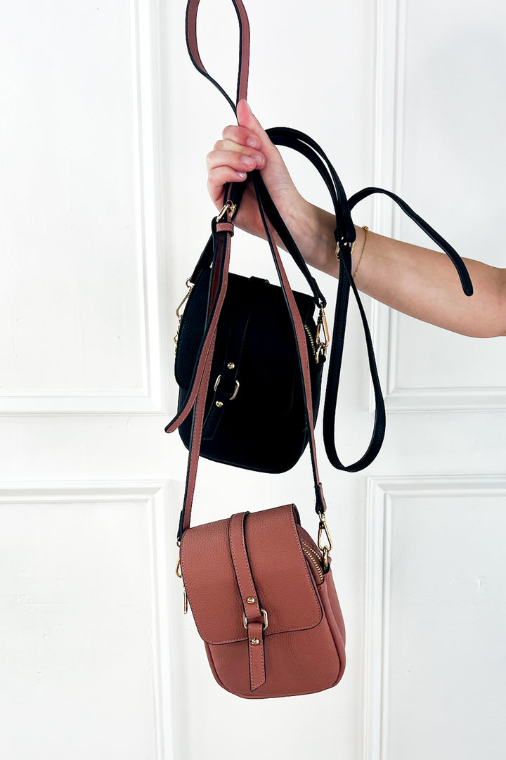 Summer Dual Zip Compartment Crossbody w/ Snap Closure