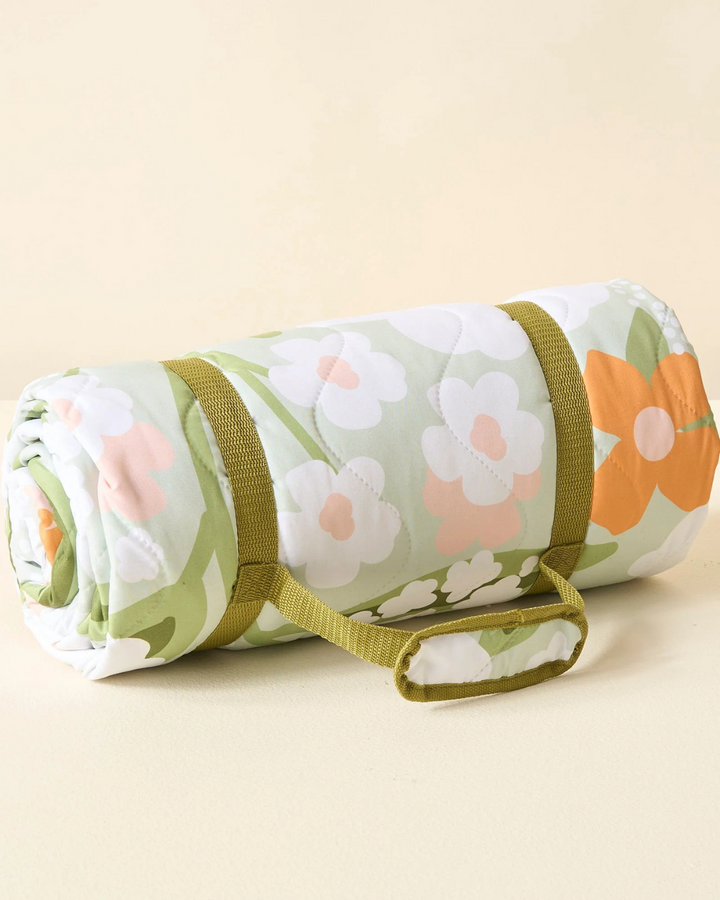 On-the-Go Quilted XL Blanket-Floral Haven Sage