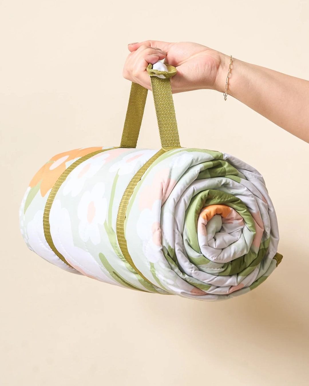 On-the-Go Quilted XL Blanket-Floral Haven Sage