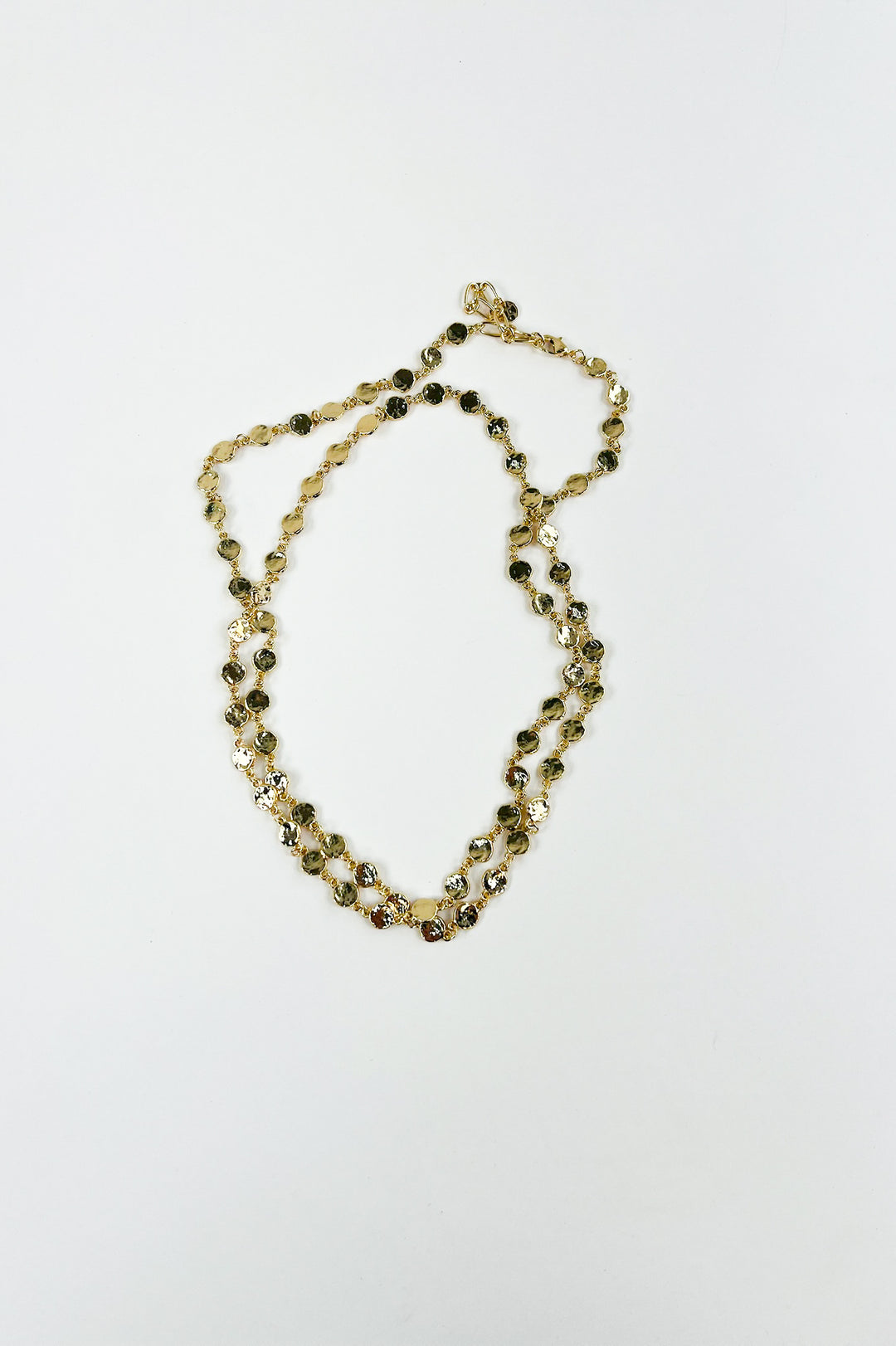 Gold Two Tone Circle Link Chain Necklace