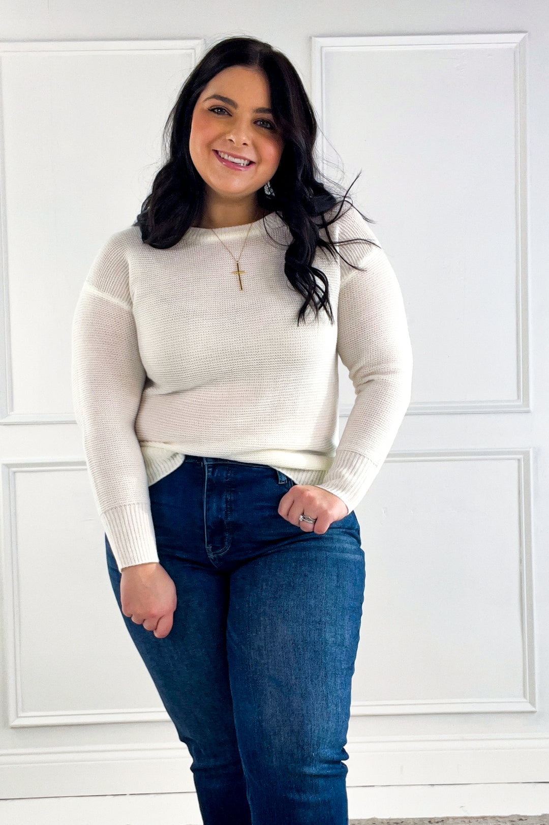 Round Neck Boyfriend Fit Sweater