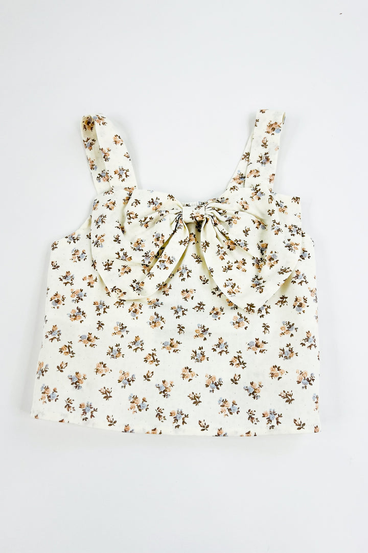 Tween Floral Bow Front Tank Top