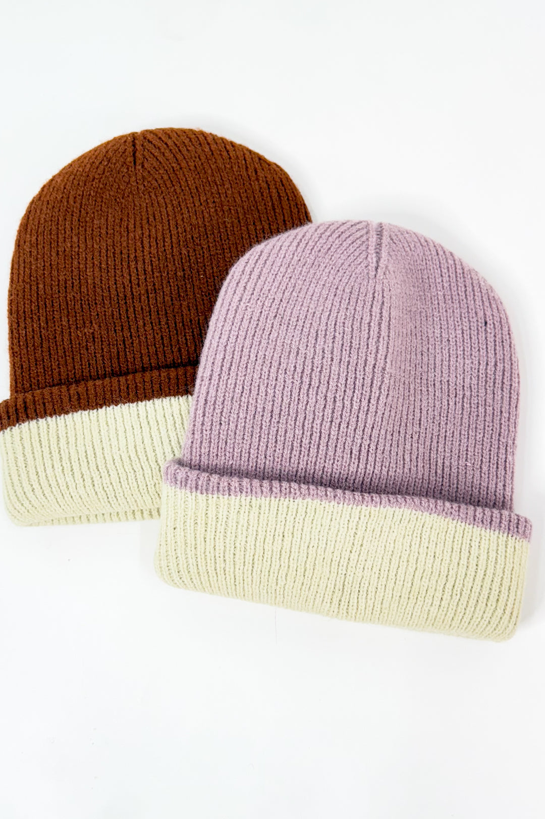 Cozy Knit Two Tone Beanie