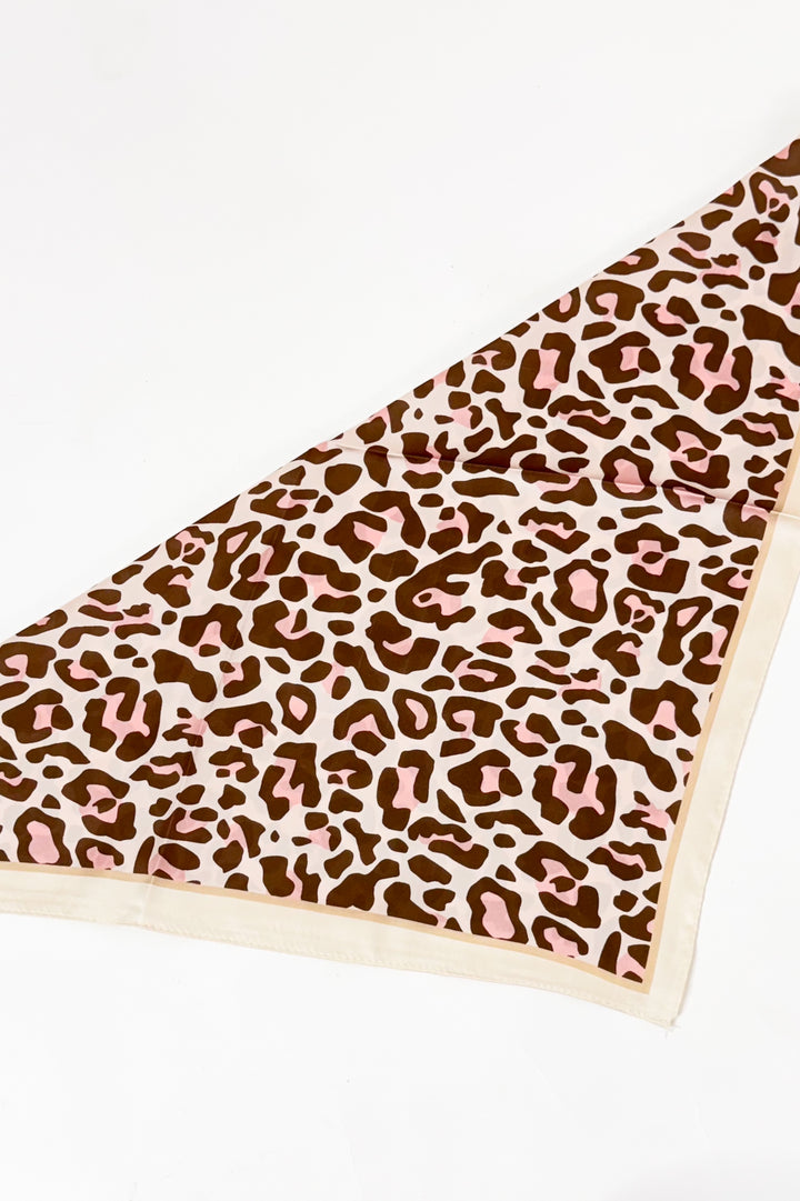 Leopard Animal Silky Feel Bandana Scarf