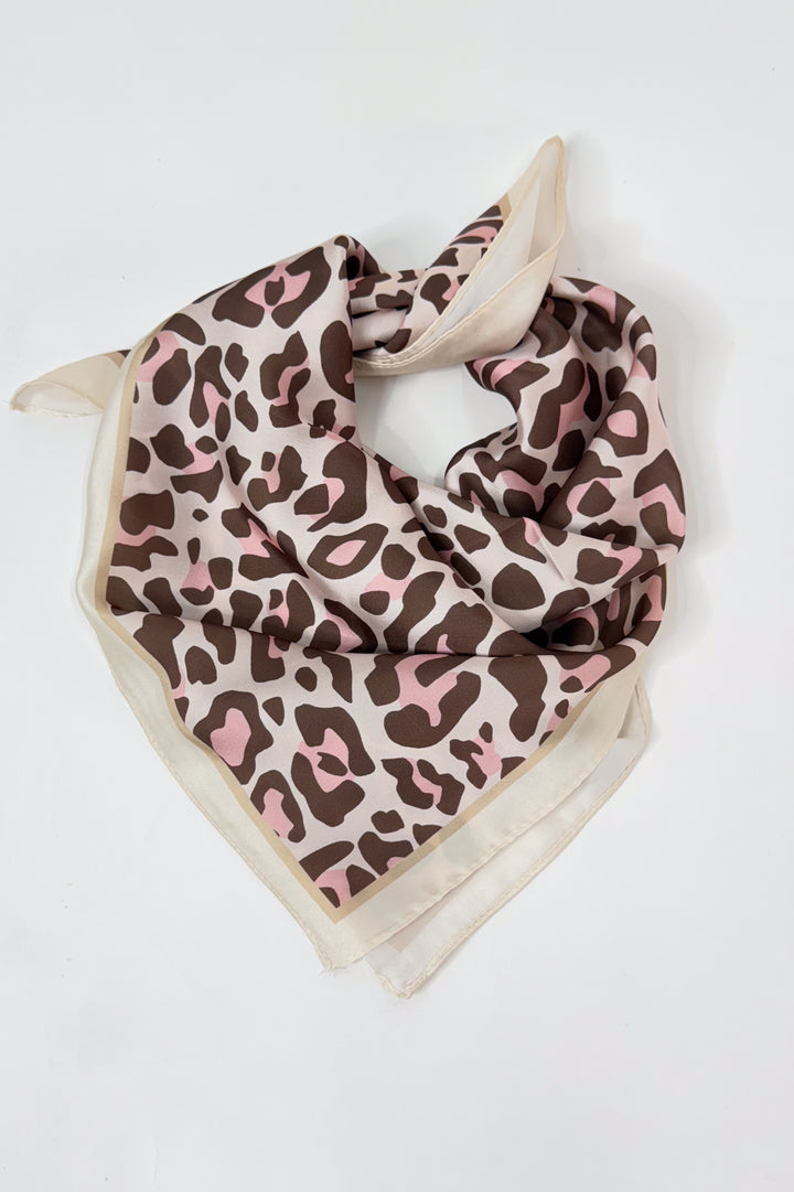 Leopard Animal Silky Feel Bandana Scarf