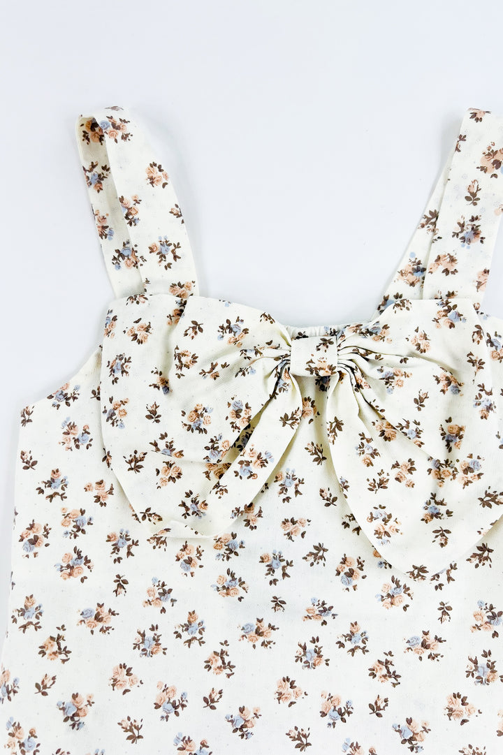 Tween Floral Bow Front Tank Top