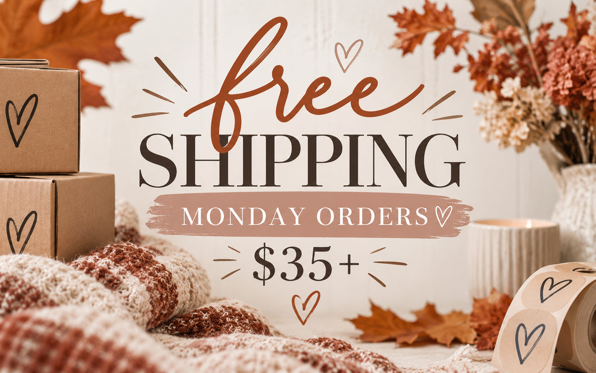 Free shipping on Monday orders of $35 or more at Nora Gray, with autumn leaves and cozy knit blankets.