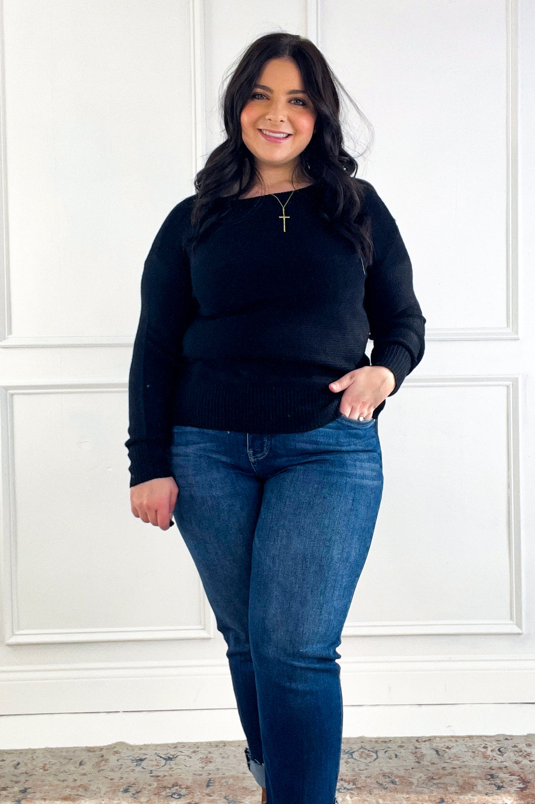 Round Neck Boyfriend Fit Sweater