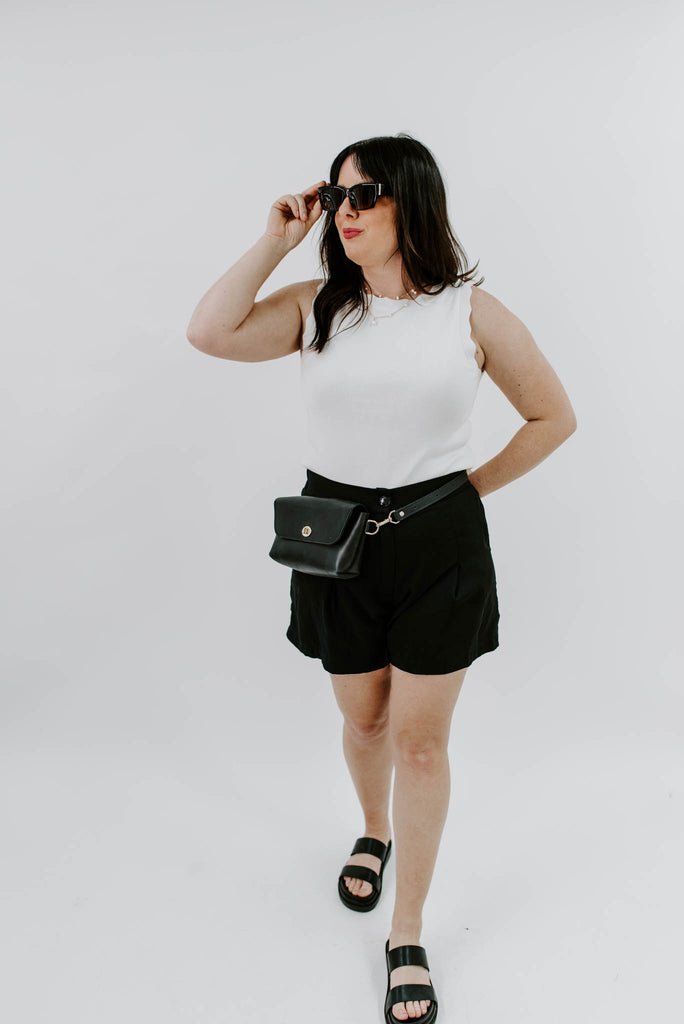 Flawless All Day Black Button Shorts