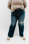 Risen Cody Curvy Distressed Wide Leg Jeans