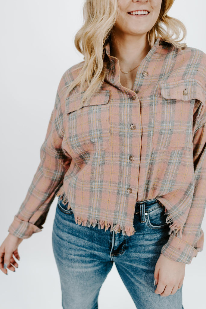 Olivia Washed Plaid Flannel Top